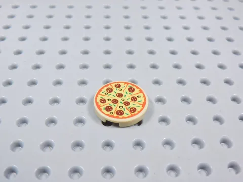 LEGO Tan Round 2x2 Printed Pizza Tile Plate Food Minifig AZ