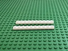 2x 1980s LEGO White Plate 1x10 w/Solid Stud Bottom 6990 6356 6394 6972 4030#4477