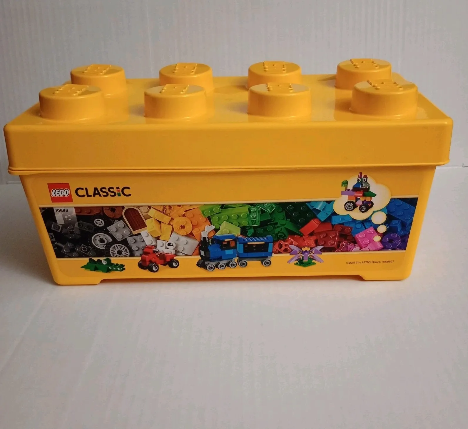 Lego Classic Storage Container With Lid 8 Stud Yellow Brick Plastic Empty