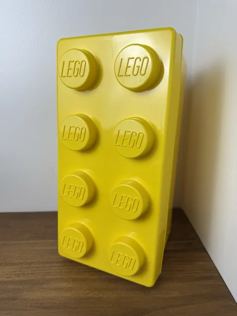 LEGO Storage Brick Bin Box 8 Stud Yellow Container Plastic 14x7x7 Empty 2012
