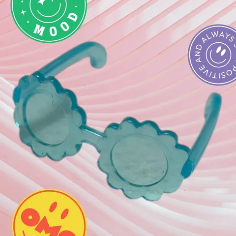 Barbie Doll BLUE FLOWER Small Glasses Sunglasses Shades Ken Clone Bratz