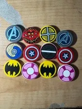 Lego 2x2 round tiles (14769) Stickers & Prints you pick. See description! Marvel