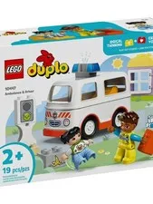 LEGO DUPLO Town Ambulance & Driver Building Toy Playset - #10447 Brand New