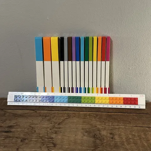 Buildable Multicolor Official Lego Ruler & Assortment Of Lego Branded Gel Pens 