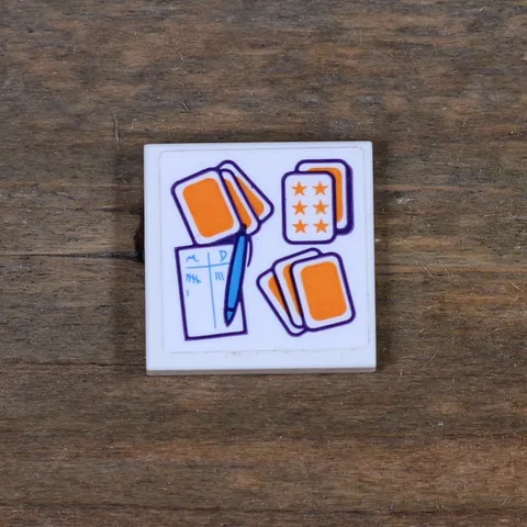 LEGO White Tile 2x2 Playing Cards Board Game Pen Scorecard Sticker 3068pb1295