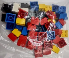 Lego 4 Post Spare Parts Lot of 60 Pieces Red Blue Yellow Black White Gray