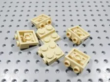 LEGO Lot of 6 Tan 2x2 Plates w/ Studs on End BC