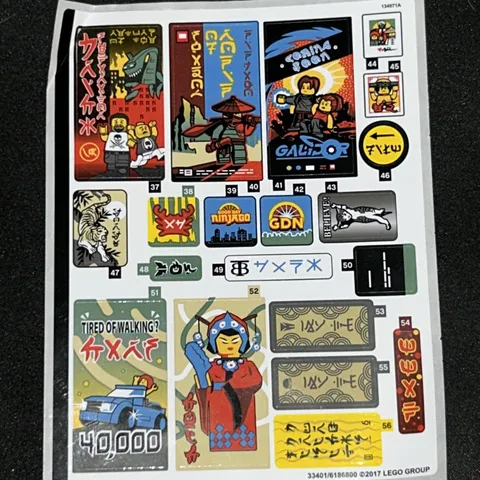 Lego New Sticker Sheet NINJAGO CITY #70620