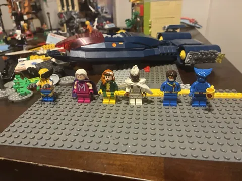 LEGO X-Men97 Minifigure Lot with x- jet (missing pieces ) with couple rare cmfs