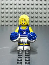 LEGO Minifigures Series 1 Cheerleader w/ Pom Poms Good Condition