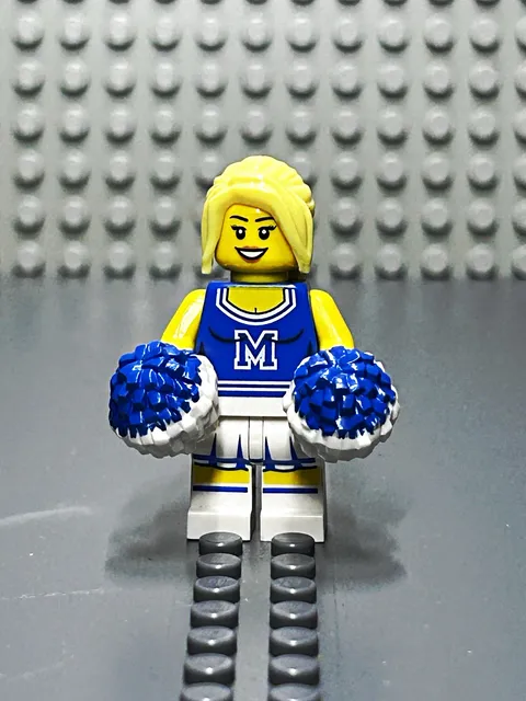 LEGO Minifigures Series 1 Cheerleader w/ Pom Poms Good Condition