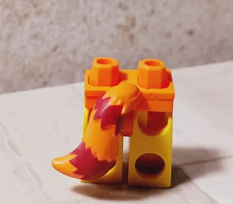 New LEGO Tail Striped Fluffy Orange Dark Red Fox Cat Animal Fits Legs Anima