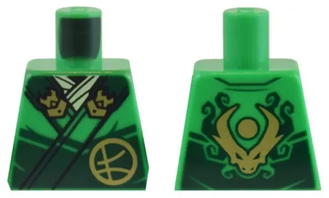LEGO® Part 973pb5228 - Torso Robe Dark Green Straps - lloyd