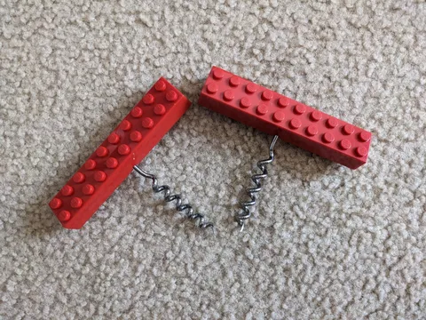 Lego Corkscrew lot of two, red 