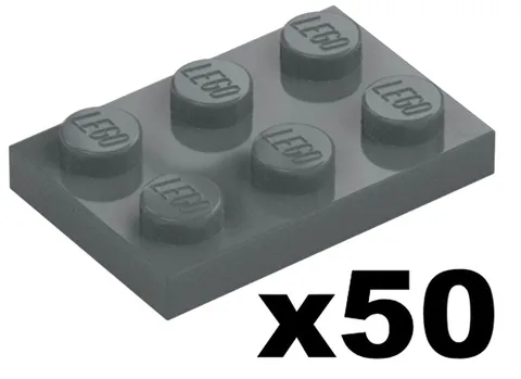 Lego 50 New Plates Dark Bluish Gray 2 x 3 Stud Piece Star Wars Part 3021 DG03
