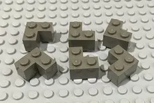 LEGO Classic Dark Gray 2x2 Corner Brick, Lot Of Six