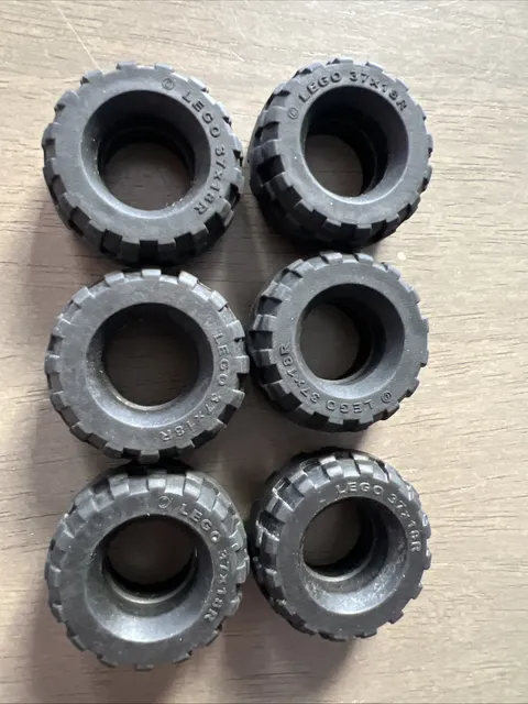 LEGO 56891 Black Tire 37 x 18R - 6 Pieces