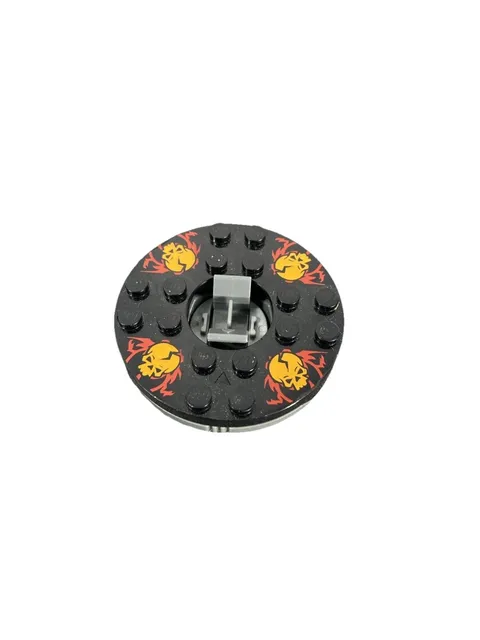RARE Lego Black Ninjago Chokun Spinner With Orange Skulls