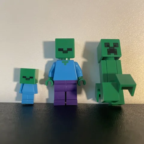 Lego Minecraft Baby Zombie  Zombie and Creeper Minifigure Lot of 3 NEW