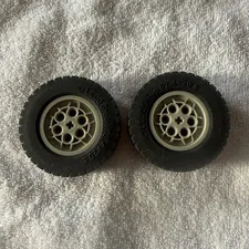 LEGO Technic Wheel & Tire Assemblies Lot - Black/Gray Rubber Plastic (2pc)