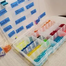 LEGO Transparent Translucent Parts Bulk Lot w/ Organizer Case Sorted by Color