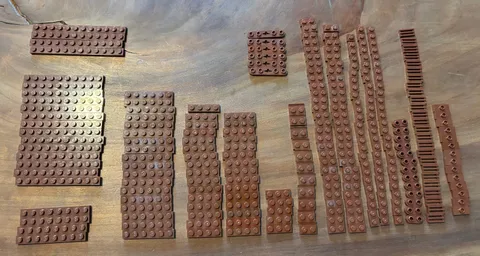 LEGO Reddish Brown Plate Lot 275 Pieces 1x1 1x2 1x4 1x6 1x8 1x10 1x12 Grille