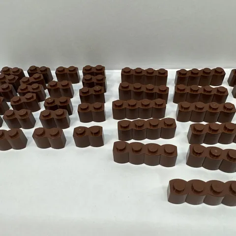 LEGO Reddish Brown Modified Brick 1x2 & 1x4 Log Profile Lot Of 38 (30136 30137)