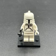 Rare STAR WARS White Boba Fett 30th Anniversary custom Lego Minifigure sw0275