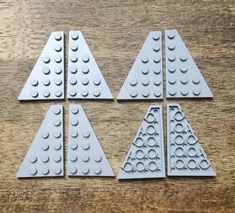 LEGO Light Bluish Gray Wedge, Plate 6 x 4 Left/Right QTY 8. 48205 48208. 4 Each.