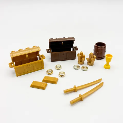 LEGO Lot Chrome Gold Coin + Rings | Treasure Chest | Pirate Loot