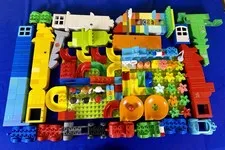LEGO DUPLO Huge Mixed Lot Marble Run Figures Train Cars Blocks 100+ PCS