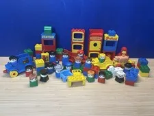 LEGO DUPLO Mixed Lot of Figures, Animals, Vehicles & Blocks - Vintage