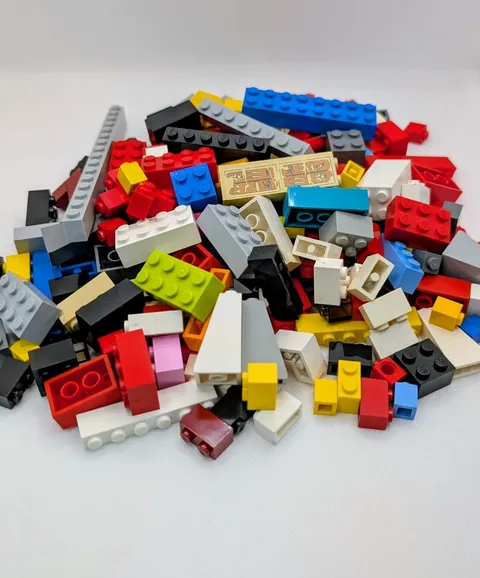 LEGO ® basic bricks 250 g building blocks 1x1 to 2x16 colorful mixed used bricks