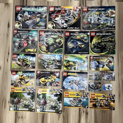 LEGO INSTRUCTION MANUAL LOT 22 BOOKS WORLD RACERS RETIRED 8135 8147 8681 +