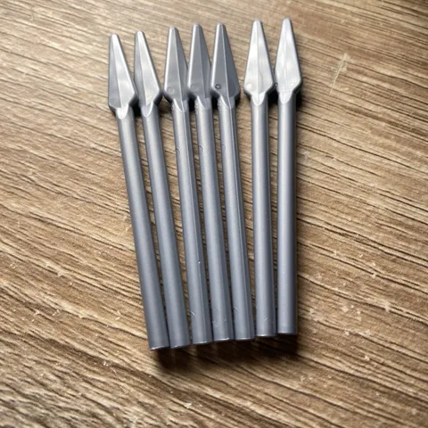 LEGO 7x Pearl Dark Gray Spear Weapon Part 4497 Genuine Minifigure Lot