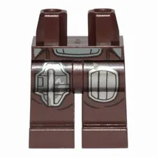 LEGO Minifigure Hips and Legs with SW Mandalorian Silver Beskar Armor