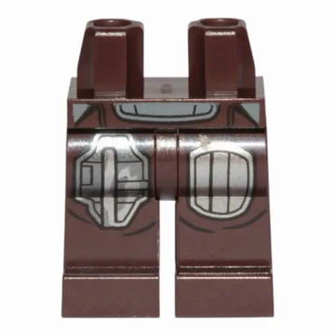 LEGO Minifigure Hips and Legs with SW Mandalorian Silver Beskar Armor