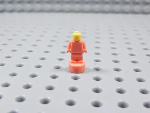 LEGO Coral Pink w/ Yellow Head Statuette Trophy Statue Minifig BS
