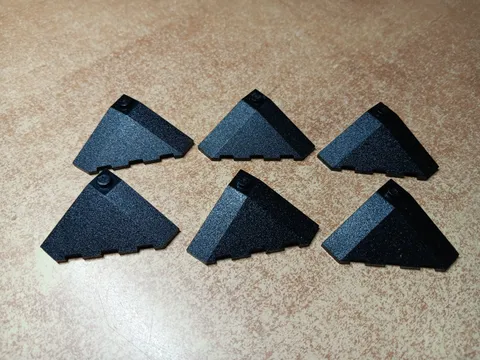 LEGO BULK LOT 6 BLACK WEDGE SLOPE CORNER 18° 4X4 #43708