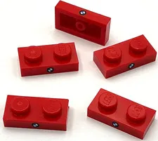 Lego 5 New Red Plates 1 x 2 with BMW Logo Pattern Pieces