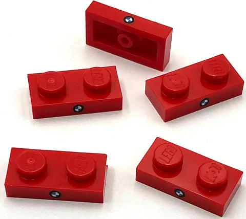 Lego 5 New Red Plates 1 x 2 with BMW Logo Pattern Pieces