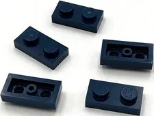 Lego 5 New Dark Blue Plates 1 x 2 Parts
