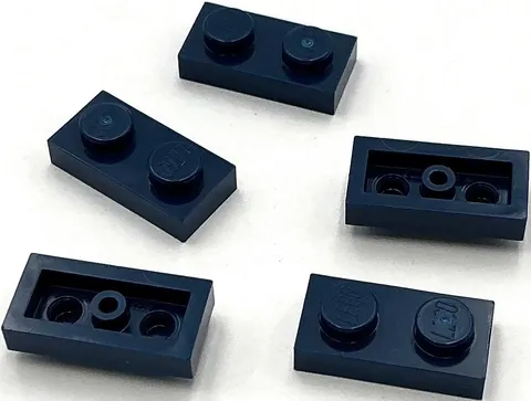 Lego 5 New Dark Blue Plates 1 x 2 Parts