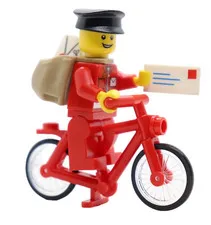 Postman Black Hat Red Bike 9348 City Town LEGO® Minifigure Mini Figure