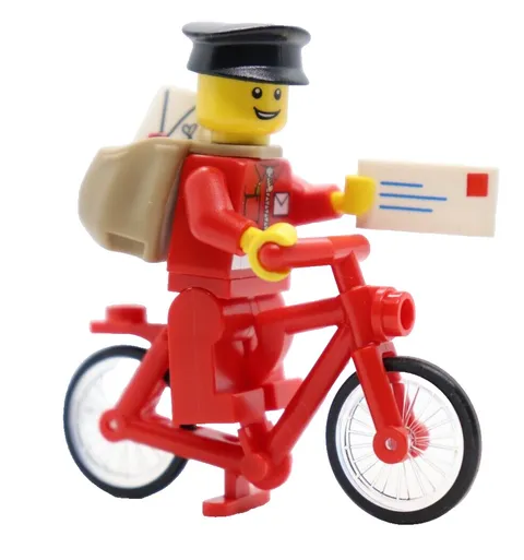 Postman Black Hat Red Bike 9348 City Town LEGO® Minifigure Mini Figure