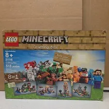 LEGO Minecraft Crafting Box 21116  Retired with Steve Skeleton Cow 8-in-1