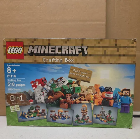 LEGO Minecraft Crafting Box 21116  Retired with Steve Skeleton Cow 8-in-1