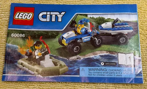 LEGO City -#60086  Police & Rescue Boat - Manual Instructions ONLY, Low Shipping