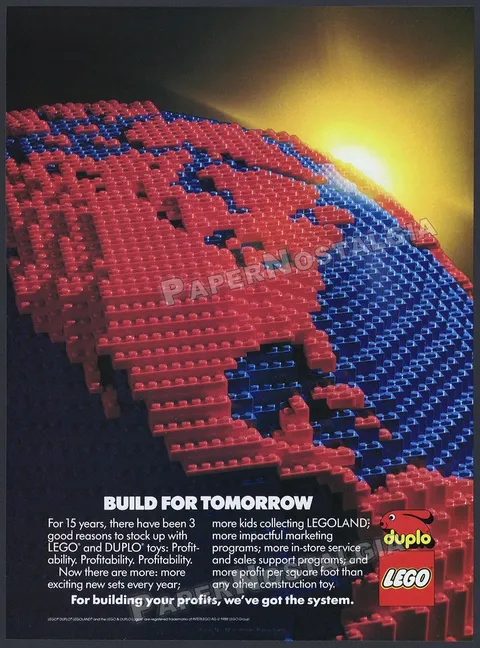 LEGO / DUPLO – Original 1988 Trade AD / ADVERT – toy promo – Build For Tomorrow