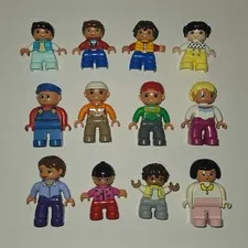 12 Lego Duplo Figures Mixed Lot Woman Man Boy Girl Children Family